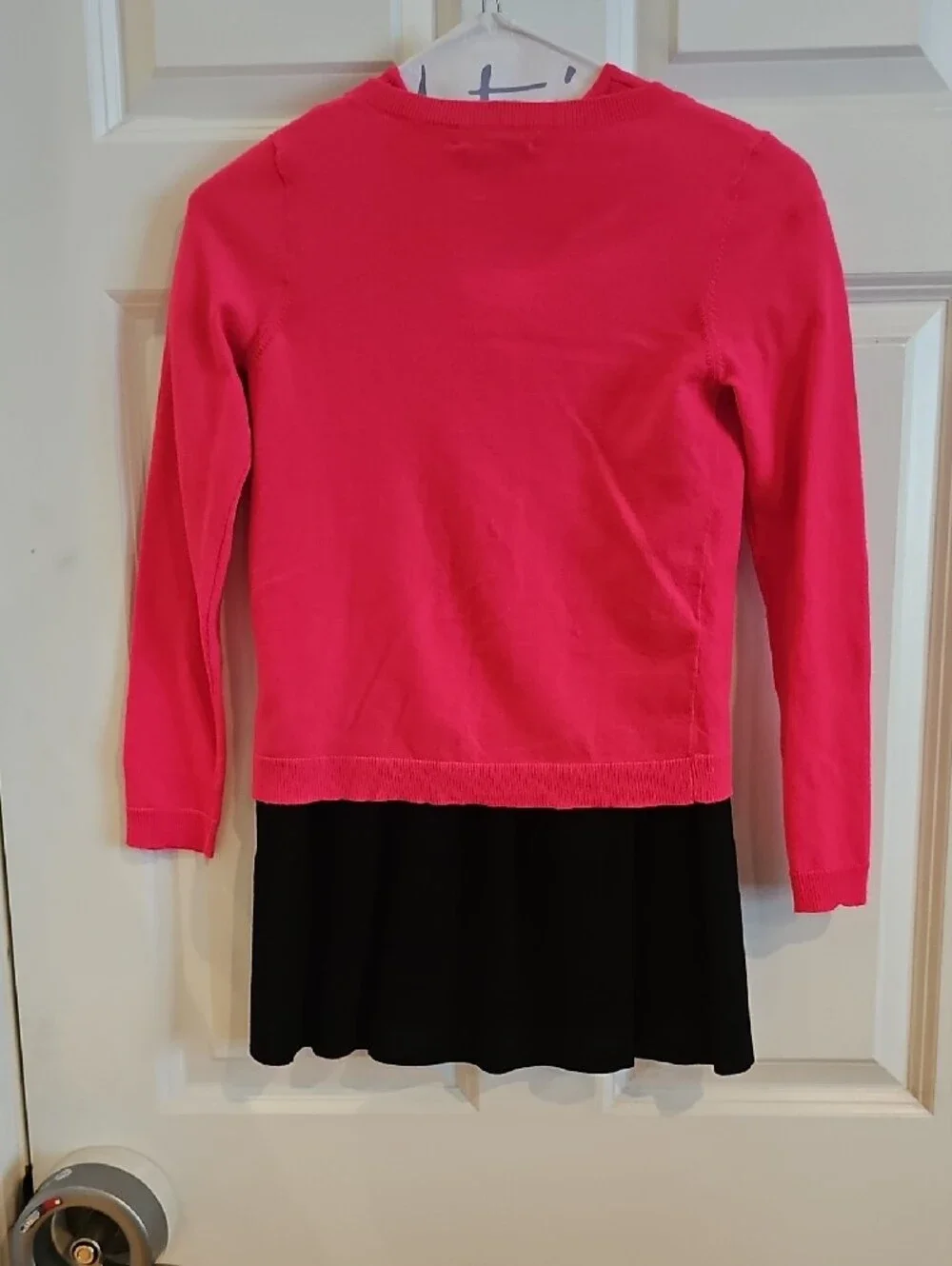 Milly Minis Hot Pink Black Colorblock Knit Dress With Cardigan Size 10